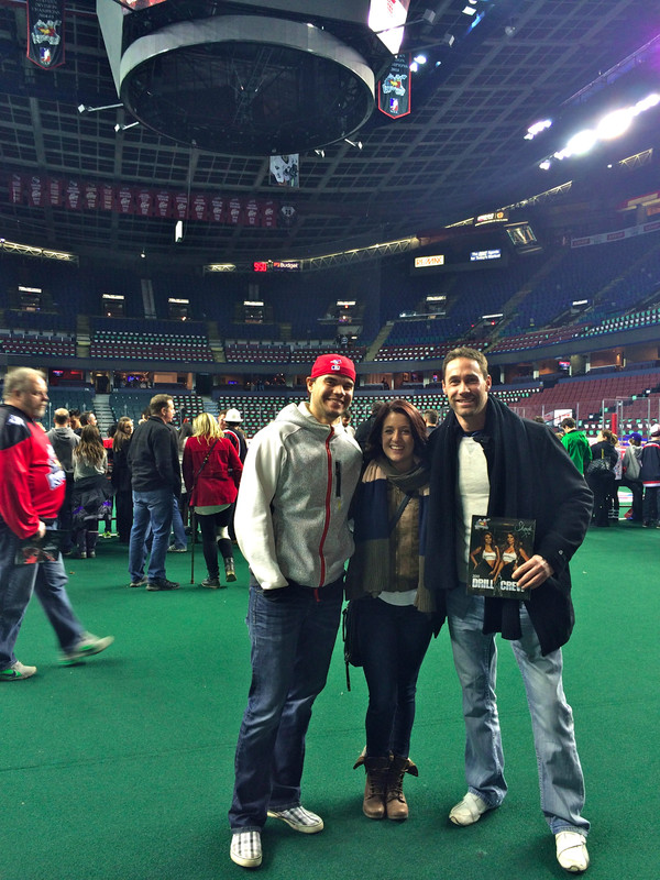 Scott, Jacqui and myself on the rink of the Saddledome