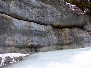 The icy floor of Grotto Canyon