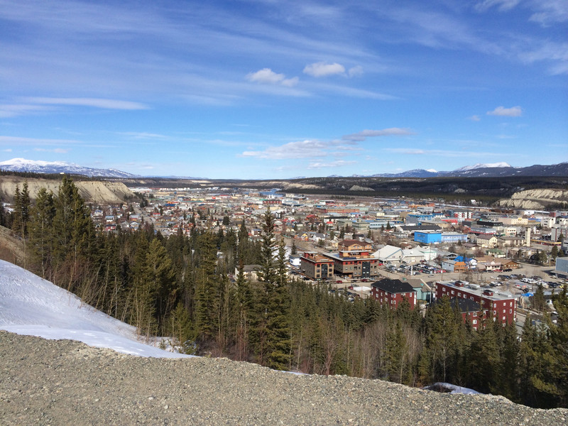 The view of Whitehorse on top of the cliffs edge