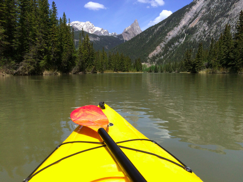 Paddling Bow River in Banff