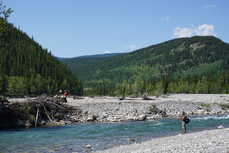 Fishing in Elbow River at Elbow Falls