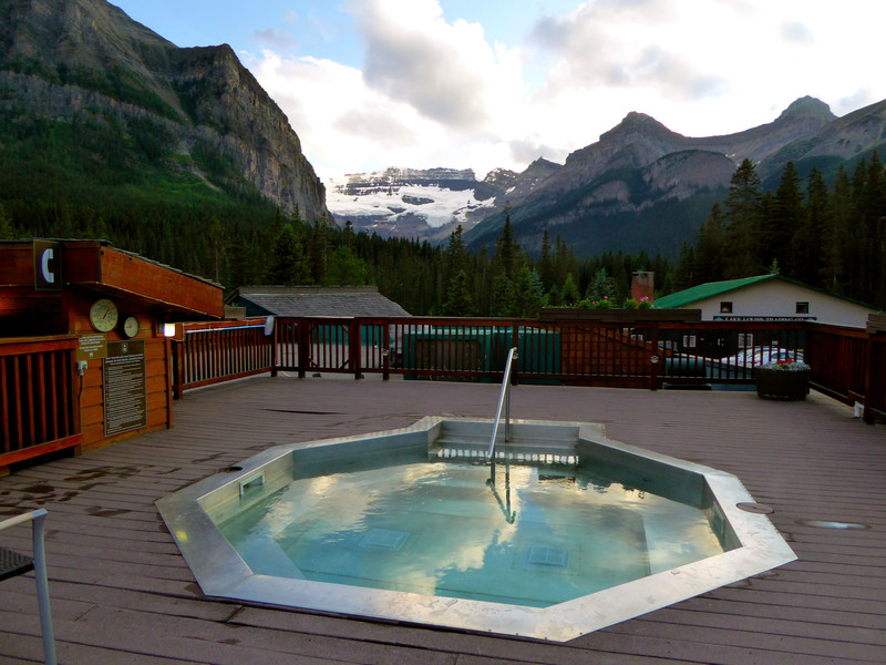 Hot tub view at the Deer Foot Lodge