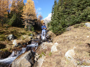Exploring the trickling stream - Larch Valley