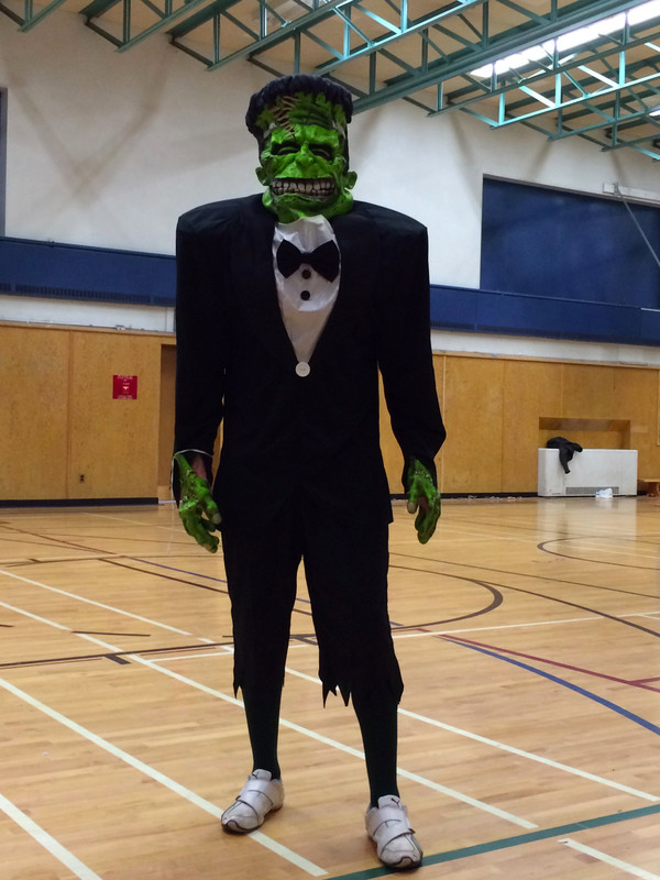 Wearing the Frankenstein Costume at School