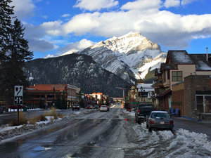 Banff Ave after snow melts