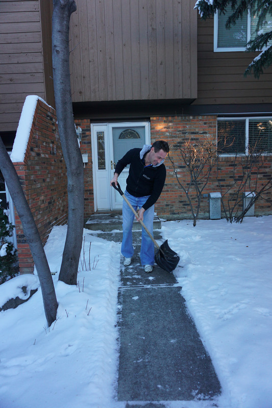 First time I had to shovel snow, just for the picture really.