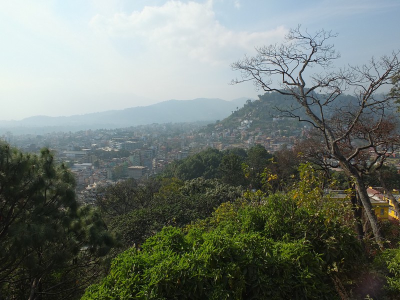 a view down to Kathmandu