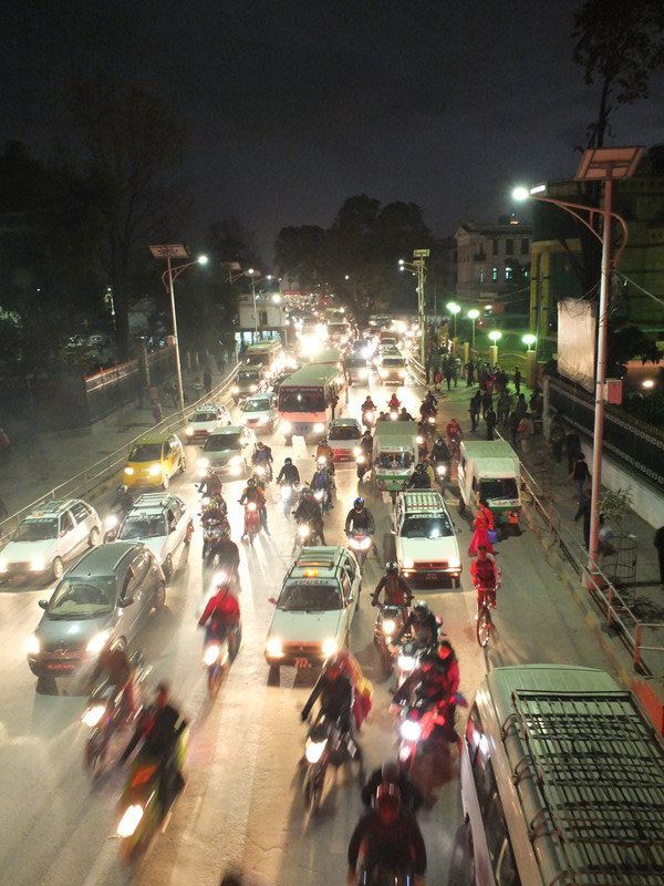 Kathmandu road at night