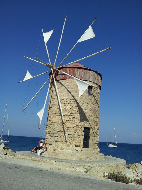 Rhodes harbour windmill