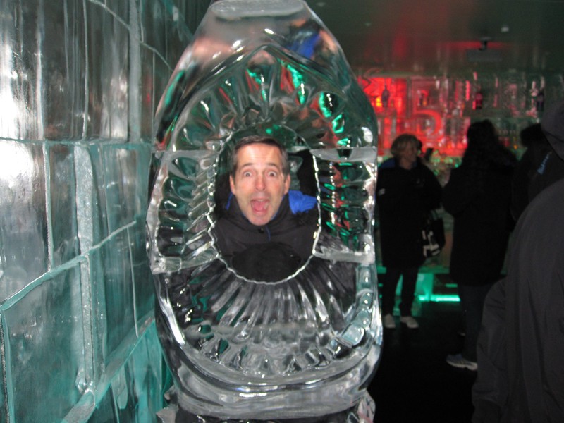 Shark ice sculpture