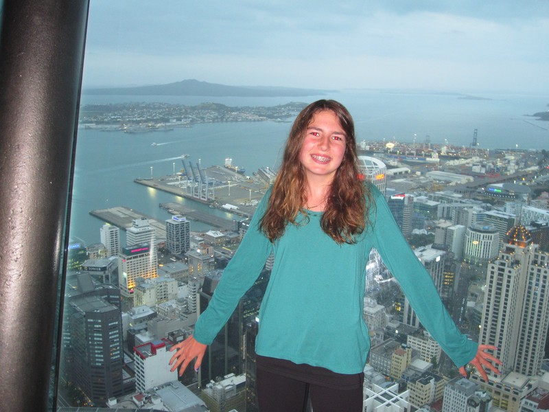On the edge at the Sky Tower