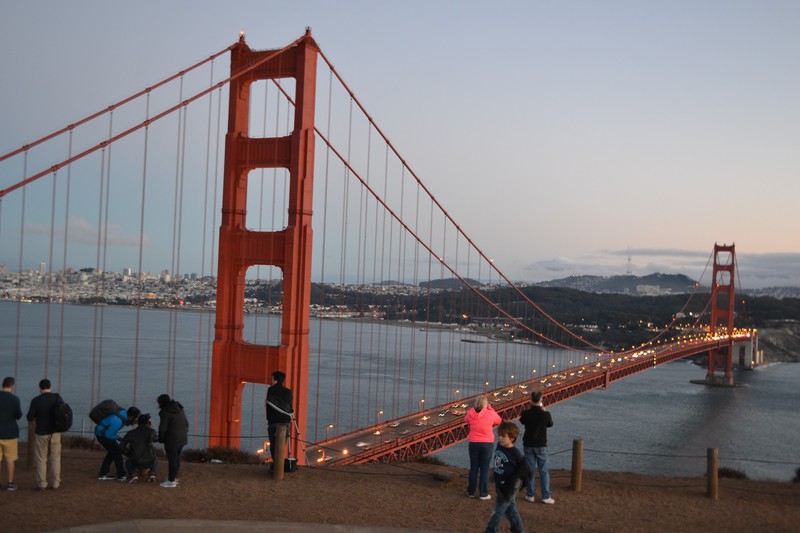 Top view of the Golden Gate Bridge.