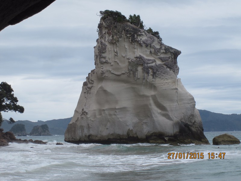 Coastal erosion at Cathedral Cove