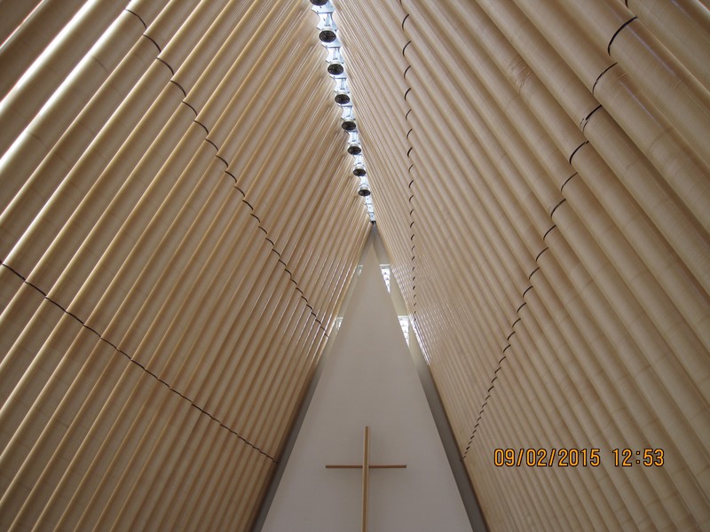 Interior of "Cardboard Cathedral" 