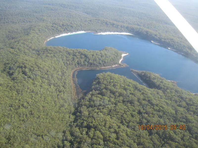 View of lake from the air