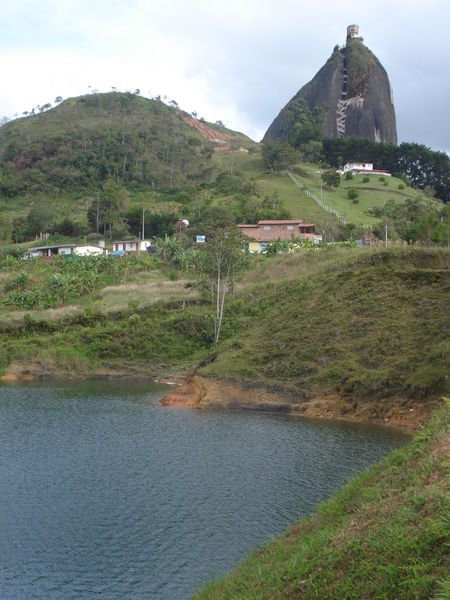 View of El Peñol from the lakeside