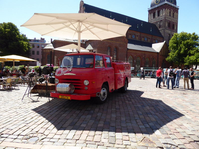 Not sure why there was an old fire truck in the town square