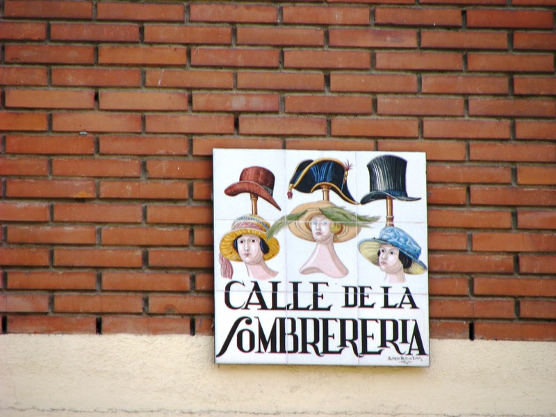 Beautiful sign of street name, Madrid 