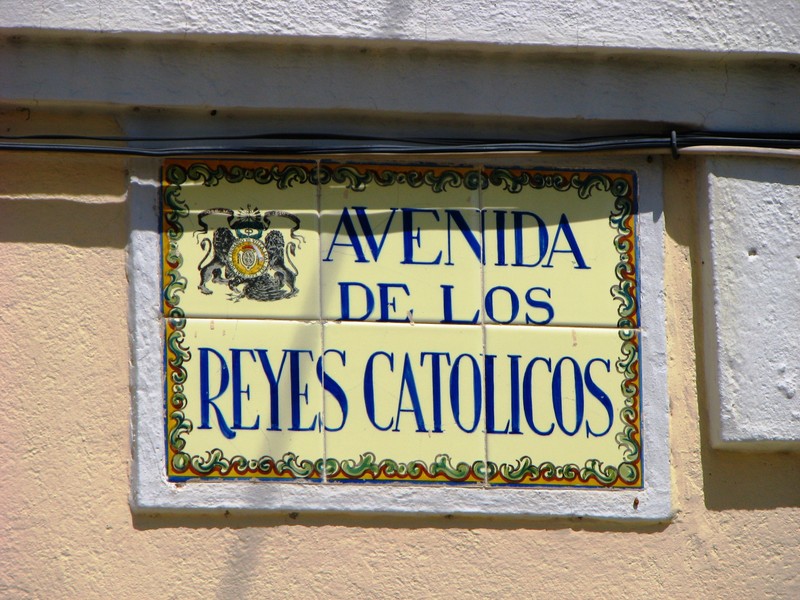 Beautiful sign of street name, Madrid 