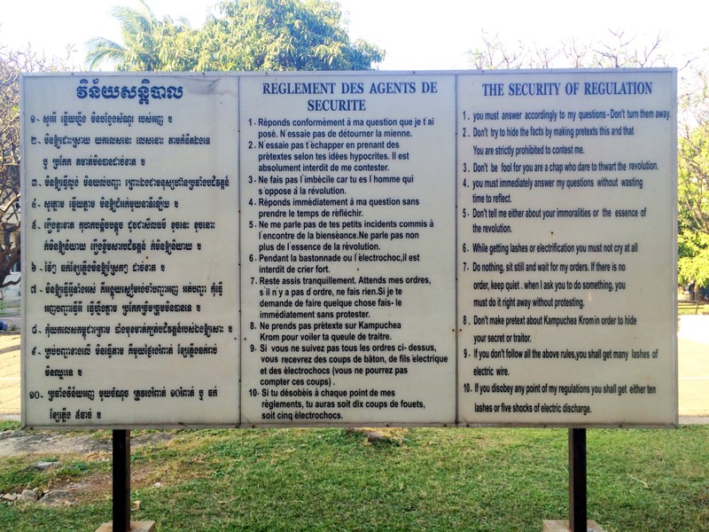 Rules of Tul Sleng prison