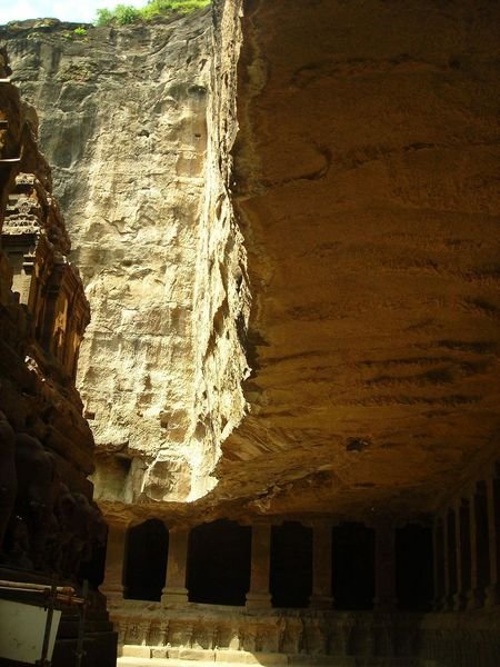 Kailish Cave:Cliff above were carved away
