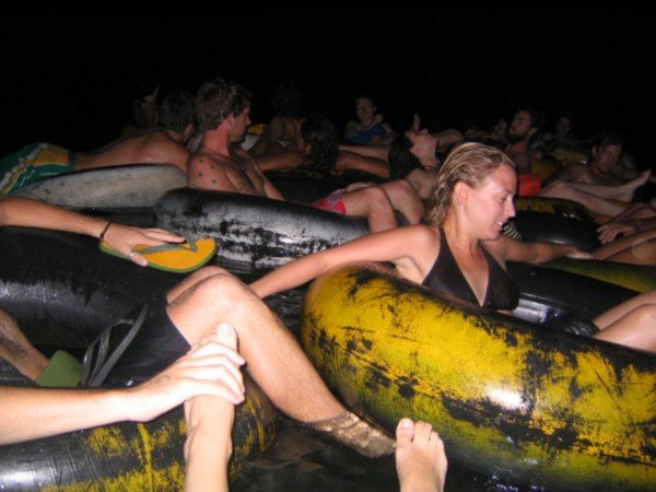 A group of tubers in the dark