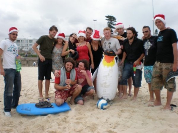 The gang on the beach on xmas day after our near drowning!!
