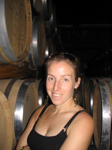 Irene among the barrels