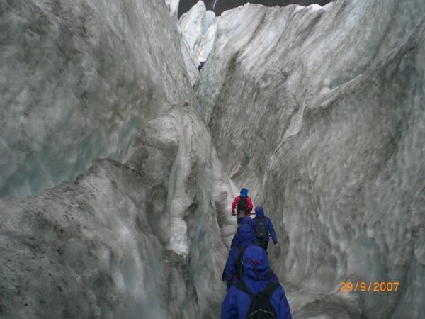 Walking through the Glacier