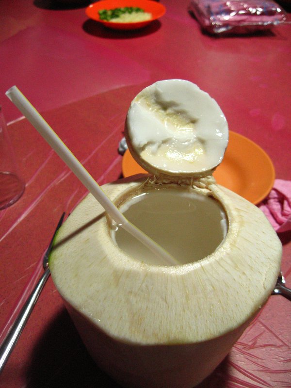 Coconut with a straw!