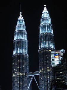Twin Towers at night