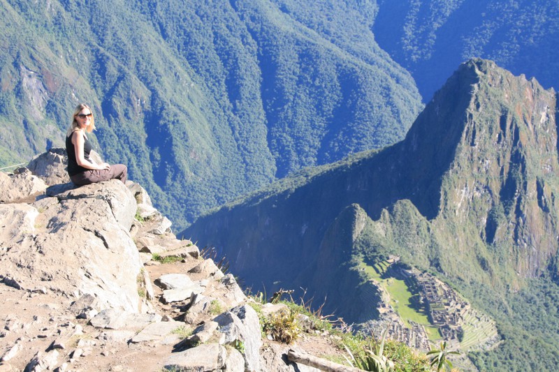 Sandra taking in the Inca city below