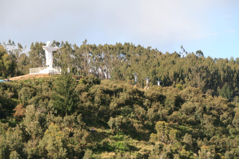 Religious statues overlooking the city