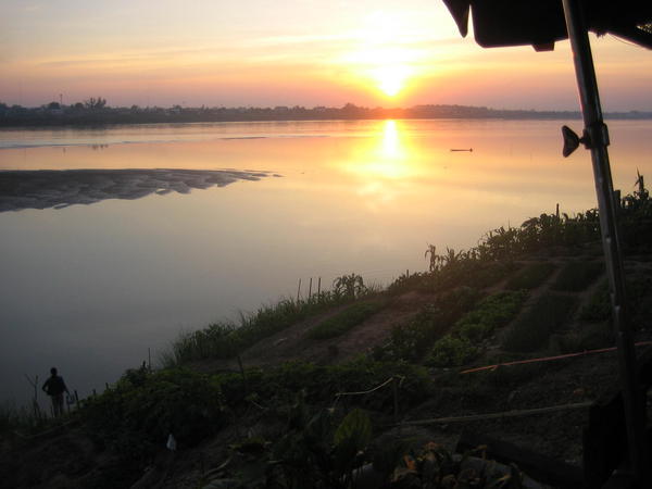 sunset on the Mekong