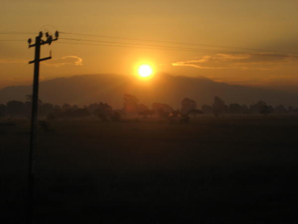 sunrise over the Shan Mountains