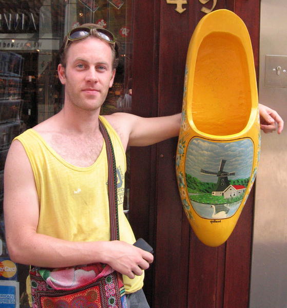 Me with clog, Amsterdam