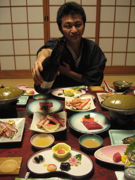dinner at the ryokan, Yunogo