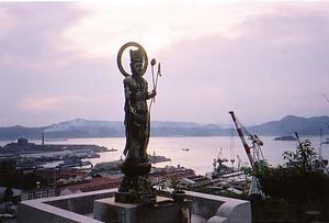 Goddess, answering prayers above the din of Kure harbour
