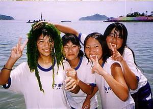 Junior High School girls, Beach Day at Shimokamagari Island