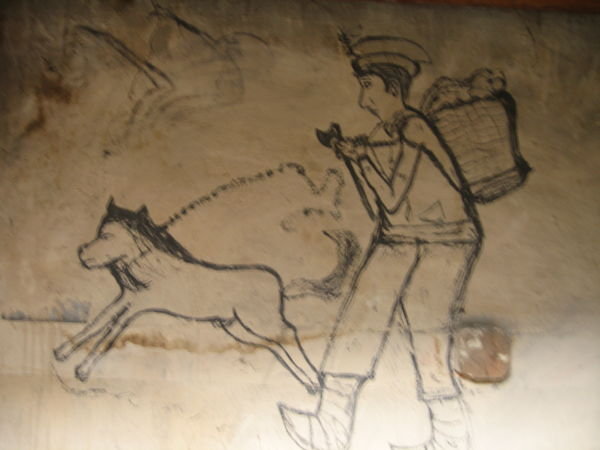 temple wall painting, Krakal, Kalasha