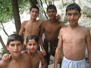 boys at the river pool, Kargah