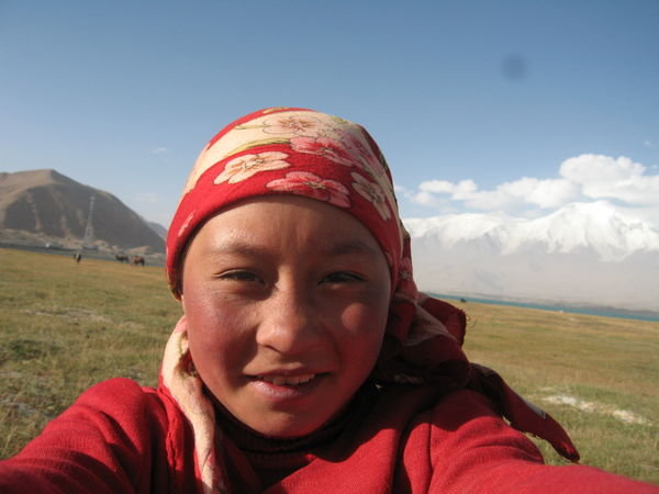 self portrait - young local Kyrgyhz girl