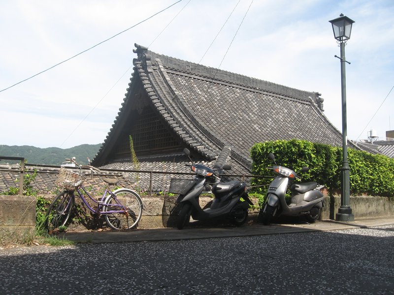 Bikes in Front of Traditional Styled-Roof