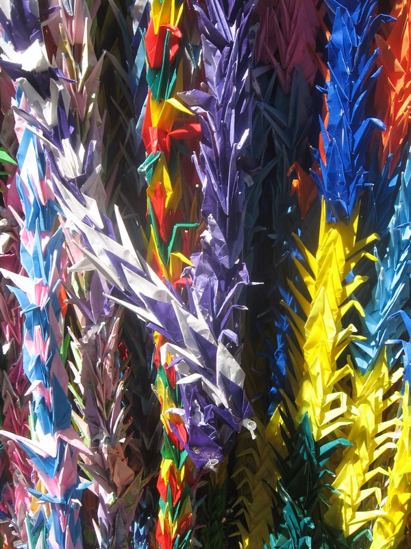 Close-Up of Paper Cranes