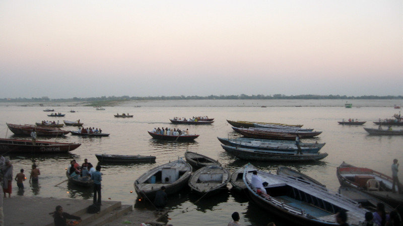Boats on the Ganges at Dashashwamedh Ghat