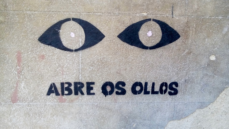 Street Art in Monforte--"Open Your Eyes"