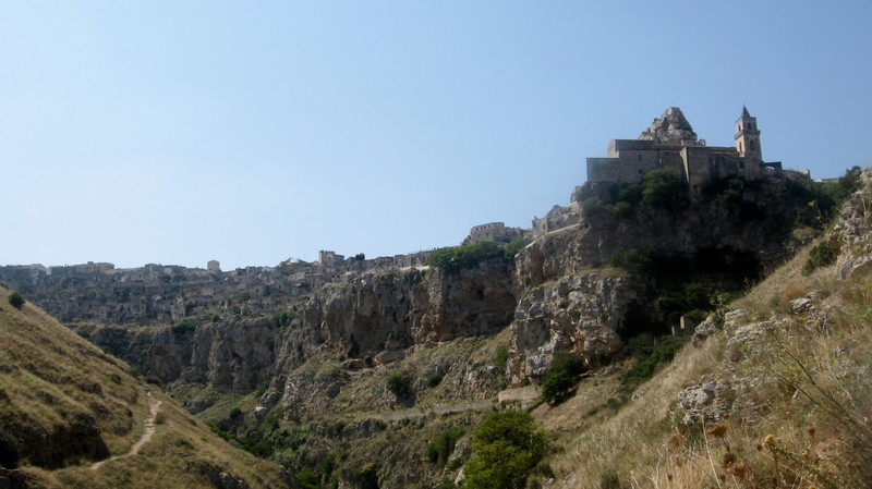 View of Matera from River Gorge