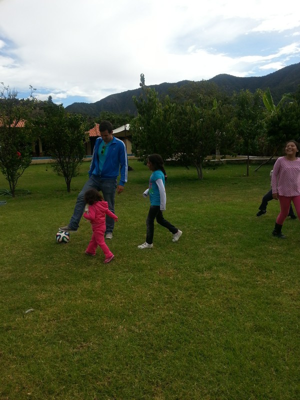 Playing soccer with the kids!