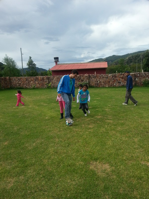Playing soccer with the kids!