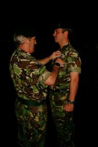 Receiving my NATO Medal from Colonel "Bruce Forsythe"